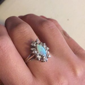 REAL Vintage Opal and Diamond Ring 💍